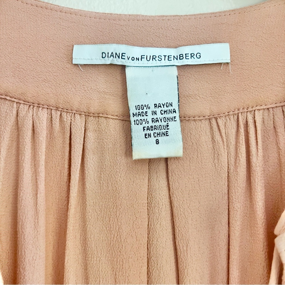 Diane Von Furstenburg Peach Aquilina Blouse - Picture 5 of 13